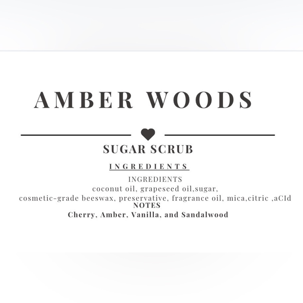AMBER WOODS -  Sugar Body Scrub HANDCRAFTED BY ME - CW PETALS & PEAKS 🌄 - Picture 2 of 2